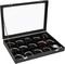 15-Grid Jewelry Organizer/Storage/Display Case with Acrylic Lid, Black Velvet